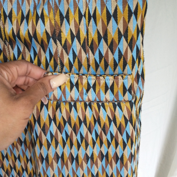 Women's blue, brown, black, tan printed Zara dress - Picture 7 of 11